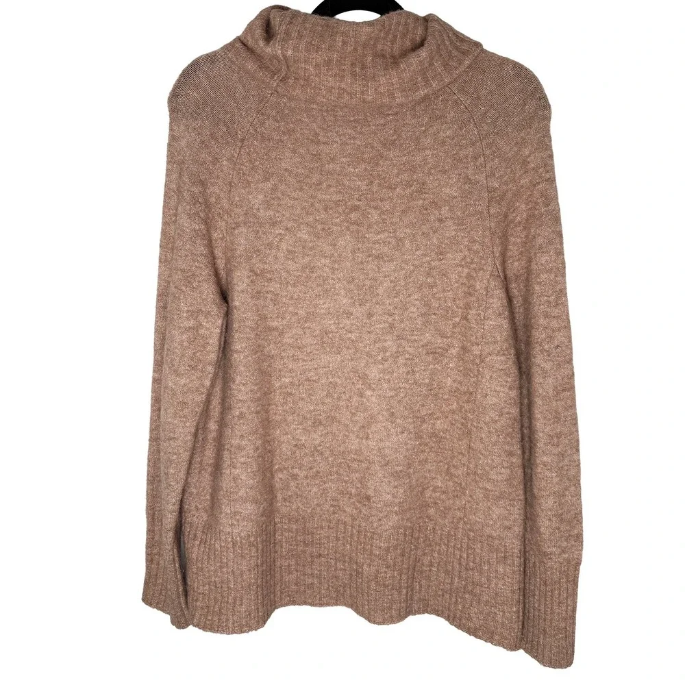 The Group Babaton Women's Tan Camel Turtleneck Alpaca Wool Blend Sweater Classic